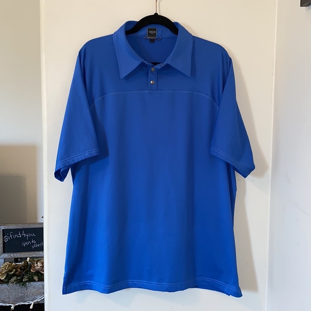 QED Style Men’s Blue Snap button Polo Shirt XL